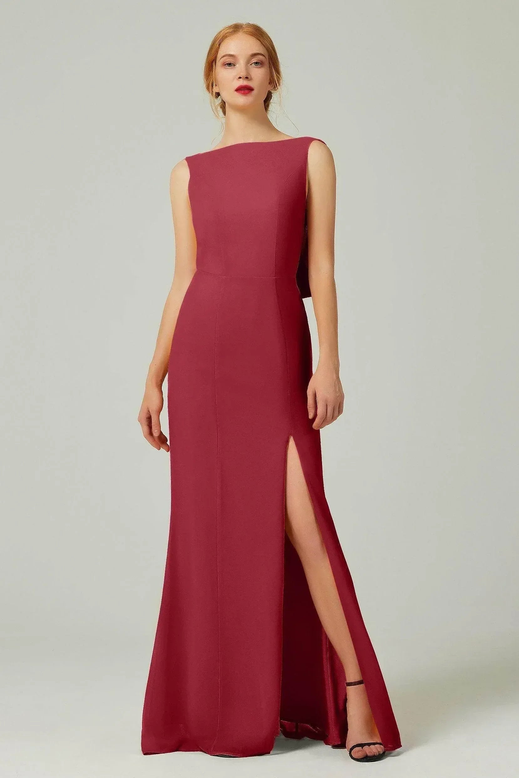 Sheath-Column Sweep-Brush Chiffon Dresses CB0310CS - COCOMELODY